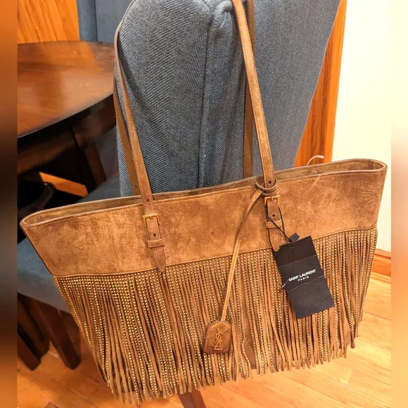 Saint laurent fringe tote clearance